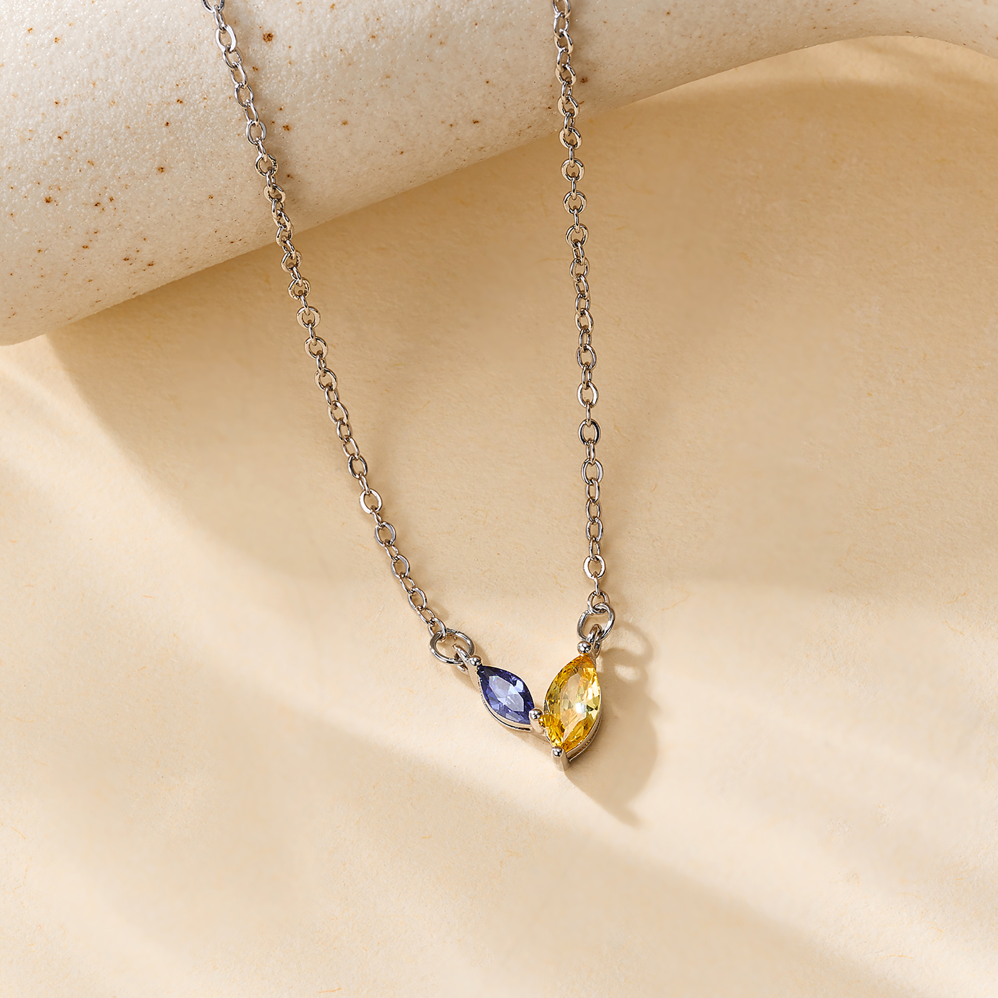 Collier Personnalisé Marquise Birthstones Dainty Jewelry Birthday Anniversary Christmas Gift for Her