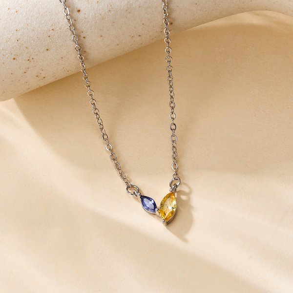 Gepersonaliseerde Marquise Geboortestenen Ketting Sierlijke Sieraden Verjaardag Verjaardag Kerstcadeau voor haar