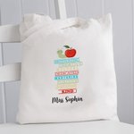 Bolsa de lona personalizada con texto de uso diario Día del Profesor Regalo de vuelta al cole para profesores