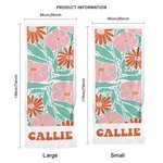 Personalized Floral Super Absorbent Yoga Towel with Name Sports Accessories Holiday Birthday Gift for Yoga Lovers Women