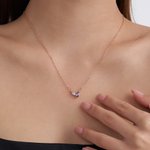 Personalized Marquise Birthstones Necklace Dainty Jewelry Birthday Anniversary Christmas Gift for Her