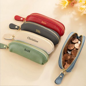Personalised Multicolour Mini PU Leather Coin Handbag Makeup Bag with Name Daily Travel Accessories Birthday Gift for Women