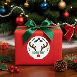 Etiquetas adhesivas personalizadas con el nombre de Papá Noel y el ciervo para la decoración de regalos de Navidad y fiestas infantiles