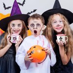 Taza de esmalte personalizada de 355 ml con bruja de dibujos animados regalo de Halloween para niños