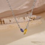 Personalized Marquise Birthstones Necklace Dainty Jewelry Birthday Anniversary Christmas Gift for Her