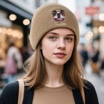 Gepersonaliseerde Schattige Geborduurde Huisdier Gezicht Foto Warme Gebreide Beanie muts met Naam Winter Accessoires Huisdier Herdenking Verjaardag Gift voor Huisdierliefhebber Eigenaar