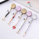 Personalized Stethoscope Nurse Hat Name Beads Badge Reel with Pendant Appreciation Birthday Gift for Nurse Healthcare Workers