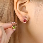 Personalisierte niedlichen Jungen Mädchen Ohrringe Zierliche Schmuck mit Birthstone Muttertag Jahrestag Geburtstag Geschenk für Frauen Mädchen
