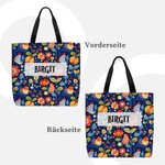 Personalisierte Volkskunst Blume Volksblume Große Tragetasche mit Namen Reisen Täglicher Gebrauch Geburtstag Jahrestag Geschenk für Damen Freunde