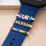 Personalizzato colorato 3D smalto bolla lettera nome orologio banda fascino decorativo Accessori regalo di compleanno per gli amici famiglia