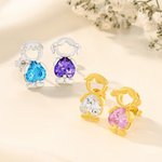 Personalisierte niedlichen Jungen Mädchen Ohrringe Zierliche Schmuck mit Birthstone Muttertag Jahrestag Geburtstag Geschenk für Frauen Mädchen