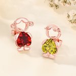 Personalisierte niedlichen Jungen Mädchen Ohrringe Zierliche Schmuck mit Birthstone Muttertag Jahrestag Geburtstag Geschenk für Frauen Mädchen