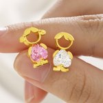 Personalisierte niedlichen Jungen Mädchen Ohrringe Zierliche Schmuck mit Birthstone Muttertag Jahrestag Geburtstag Geschenk für Frauen Mädchen