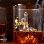 Personalised Funny Middle Finger 12.5 oz Whiskey Glass with Text Fun Gag Home Bar Accessories Birthday Gift for Men Wine Lovers