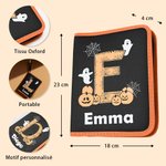 Set de 11 Outils de Sculpture Personnalisés avec Initiale Fantôme et Nom pour Citrouilles d’Halloween Cadeau pour Famille et Enfants