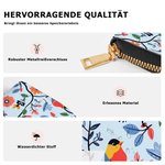 Personalisierte Volkskunst-Blume PU-Leder Brieftasche mit Namen Mehreren Fächern und Metall-Reißverschluss Geburtstag Jahrestag Geschenk für Damen