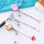 Personalized Stethoscope Nurse Hat Name Beads Badge Reel with Pendant Appreciation Birthday Gift for Nurse Healthcare Workers