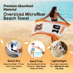 Personalized Team Logo Quick Dry Soft Microfiber Beach Towel with Name and Number Beach Party Accessories Birthday Team Gift for Sports Lover