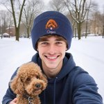 Gepersonaliseerde Schattige Geborduurde Huisdier Gezicht Foto Warme Gebreide Beanie muts met Naam Winter Accessoires Huisdier Herdenking Verjaardag Gift voor Huisdierliefhebber Eigenaar