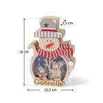 Personalisierte Weihnachtsmann Schneemann Dekofigur aus Holz mit Namen und LED-Licht Haus Deko Weihnachtsgeschenk für Familie Freunde