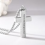 Personalizado 1-3 Lados Texto Urna Cruz Collar Cremación Simpatía Memorial Regalo para Mujeres Hombres