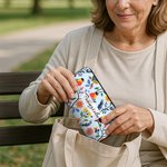 Personalisierte Volkskunst-Blume PU-Leder Brieftasche mit Namen Mehreren Fächern und Metall-Reißverschluss Geburtstag Jahrestag Geschenk für Damen