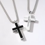 Personalizado 1-3 Lados Texto Urna Cruz Collar Cremación Simpatía Memorial Regalo para Mujeres Hombres