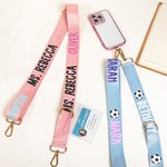 Personalised Multicolor Ball Heart Adjustable Crossbody Cell Phone Strap with 1-6 Names Travel Essential Birthday Mother's Day Gift for Her