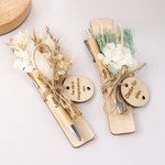 Bolígrafo de madera personalizado de flores secas con texto grabado y etiqueta colgante Aniversario de boda Regalo de cumpleaños para niñas Mujeres