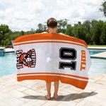 Personalized Team Logo Quick Dry Soft Microfiber Beach Towel with Name and Number Beach Party Accessories Birthday Team Gift for Sports Lover