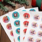 Personalised Cute Reindeer Santa Claus Multicolour Waterproof Stickers Labels with Name and Initial Gift Decor Christmas Party Favors for Family Kid