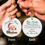 Personalized Baby Pattern Newborn First Christmas Ceramic Ornament with Name Text and Year Home Tree Decor Christmas Gift for Family Baby New Parents