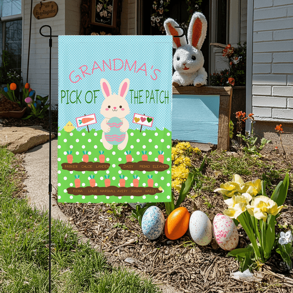 Bandiera da giardino personalizzata con 1-12 nomi per il giardino, decorazione per esterni, regalo per la mamma, la nonna e la famiglia.