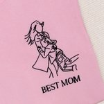 Personalized Embroidered Photo Design Multicolor T-shirt Sweatshirt Hoodie with Text Birthday Anniversary Gift for Father Mother