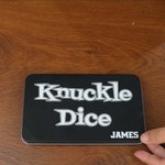 Personalised Portable 2 Players Knuckle Dice Board Game with 18 Dices and Name Tin Box Birthday Travel Camping Gift for Travellers Knuckle Dice Lovers