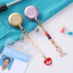 Personalized Stethoscope Nurse Hat Name Beads Badge Reel with Pendant Appreciation Birthday Gift for Nurse Healthcare Workers