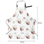 Gepersonaliseerde Leuke 1 - 3 Koksmuts Foto's Avatar Schort met Verstelbare Nekband Huiswarmcadeau voor Familie en Kookliefhebber