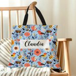 Personalisierte Volkskunst Blume Volksblume Große Tragetasche mit Namen Reisen Täglicher Gebrauch Geburtstag Jahrestag Geschenk für Damen Freunde