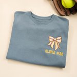 Gepersonaliseerde Sportbal Boog Multicolor T-shirt Sweatshirt Hoodie met Geborduurde Tekst Verjaardag Verjaardag Gift voor Vrouwen Sportliefhebbers