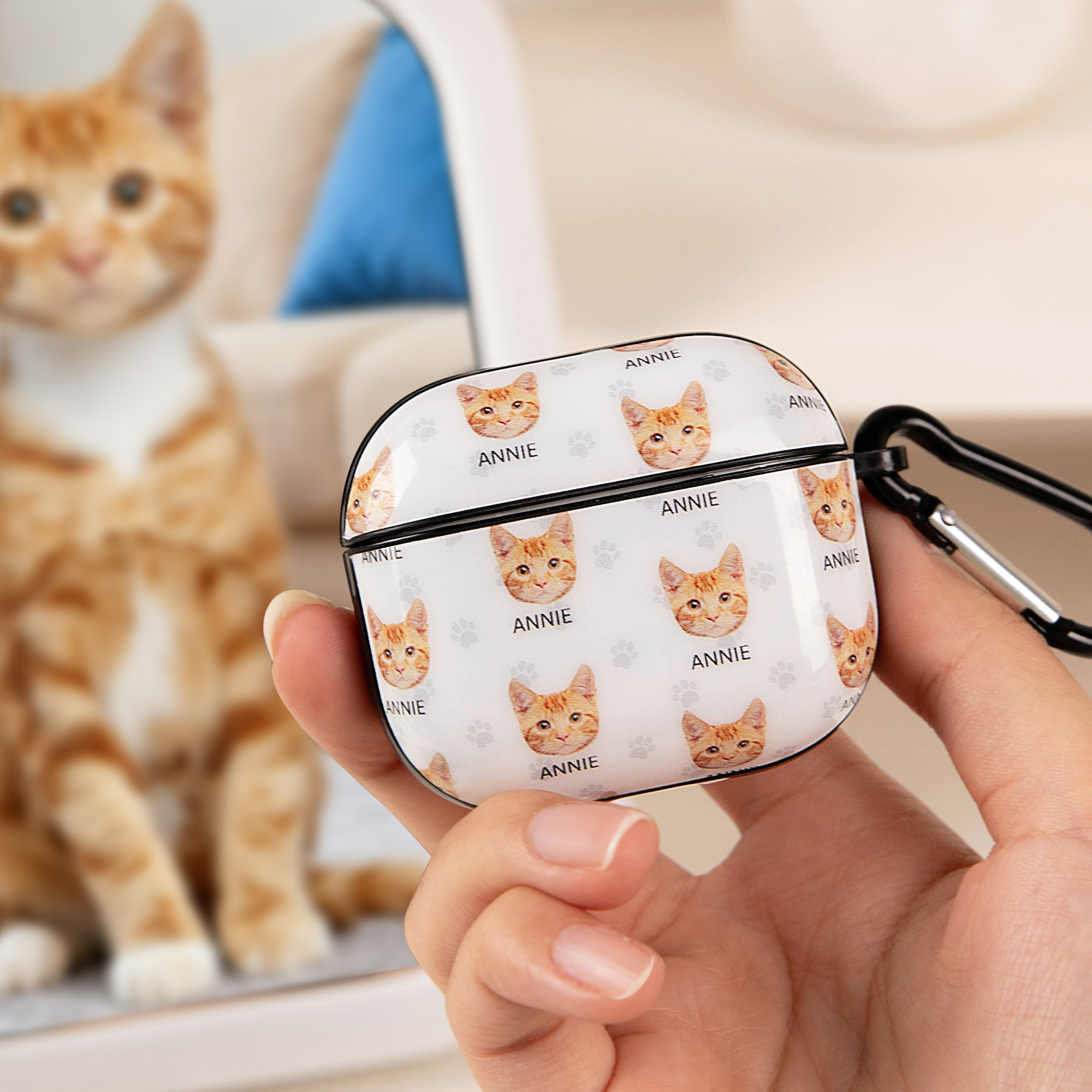 Etui d'écouteurs personnalisé multicolore avec 1-4 photos pour AirPods 1/2/3/4/Pro/Pro 2 Samsung Galaxy Buds Cadeau d'anniversaire pour les amoureux des animaux de compagnie