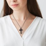 Personalizado 1-3 Lados Texto Urna Cruz Collar Cremación Simpatía Memorial Regalo para Mujeres Hombres