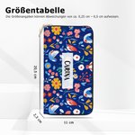 Personalisierte Volkskunst-Blume PU-Leder Brieftasche mit Namen Mehreren Fächern und Metall-Reißverschluss Geburtstag Jahrestag Geschenk für Damen