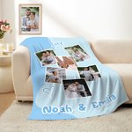 Personalisierte Farbblock 3–9 Fotos Weiche Decke mit Text Haus Deko Weihnachten Jahrestag Geburtstag Geschenk für Familie Freunde