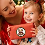 Set di 2 adesivi impermeabili personalizzati con nome Bomboniere per feste natalizie per bambini, famiglia e amici
