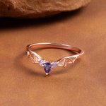 Personalized Gothic Bat Wings Ring with Birthstone Vampire Vintage Rings Cool Punk Jewelry Goth Accessories Wedding Anniversary Gift for Women