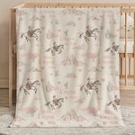 Personalized Cowgirl Desert Soft Throw Blanket with Name Swaddle Room Decor Birthday Baby Shower Gift for Mom Newborn