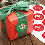 Gepersonaliseerde Cartoon Karakter Kerstmuts initiaal Waterdichte Stickers met Naam Kerstmis Decor Feest Gunsten voor Familie Kids