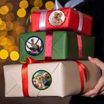 Photo Personnalisée Etiquettes Imperméables avec Nom Décoration Cadeau Fête de Noël Favors pour Famille Ami Enfant