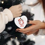 Personalized Santa Claus Candy Cane Initial Round Heart Christmas Ornaments with Name and Lanyard Home Decor Christmas Gift for Family
