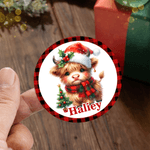 Set di 2 adesivi impermeabili personalizzati con nome Bomboniere per feste natalizie per bambini, famiglia e amici